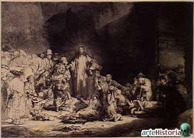 Rembrandt, 1647-1649. Jesus curando.