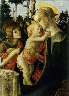 Sandro Botticelli. La Virgen con el Nio y san Juan Bautista.