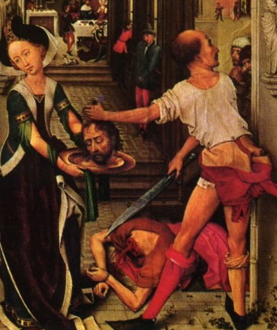 Roger Van der Weyden. Degollacin de san Juan Bautista. Del Retablo de Miraflores. 77 X 48 cm.