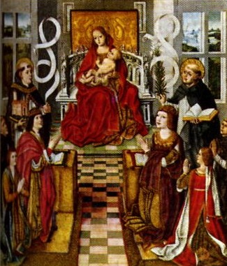 La Mare de Du dels Reis Catlics. Pintura sobre taula. 123 x 112 cm.